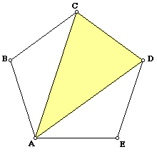 Pentagon containing golden triangle