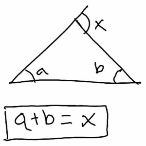 Exterior angle in triangle